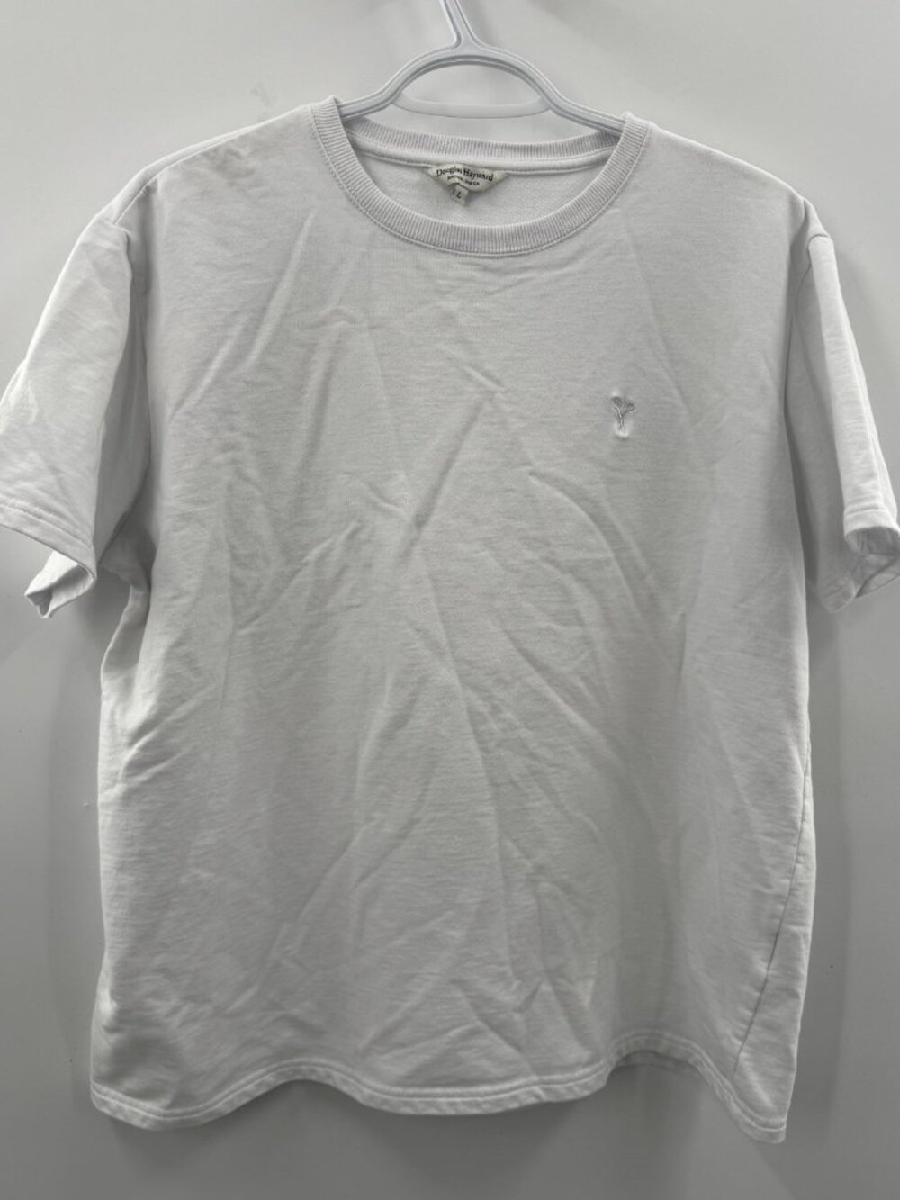 New DOUGLAS HAYWARD Mayfair London White Cotton Basic T Shirt Sz Large